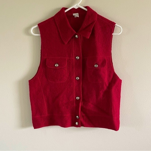 Lands’ End Wool Vest Red Size 10 Vintage‎ 80’s Like New Condition